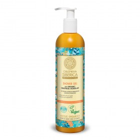 Gel de dus Natura Siberica cu hidrolat organic de oblepikha, hranire intensa si hidratare 400 ml